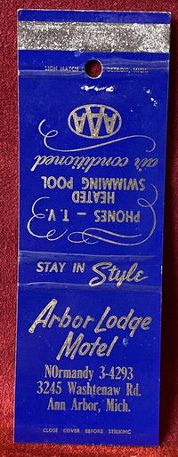 Arbor Lodge Motel - Matchbook (newer photo)
